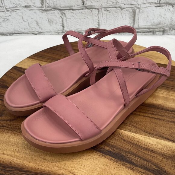ECCO Flowt LX Damash Rose Womens Sz. 9 Pink Leather Strappy Comfort Sandals - Picture 1 of 13